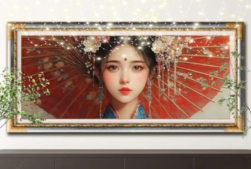 Diamant Painting Bilder für Erwachsene,5D DIY Diamond Painting Kinder,Mädchen,Landschaft Full Drill Cross Stickerei Malerei Kits Malen Nach Zahlen für Wohnzimmer,Zuhause Dekor (50x100cm) 55F-12396 von LeiDong