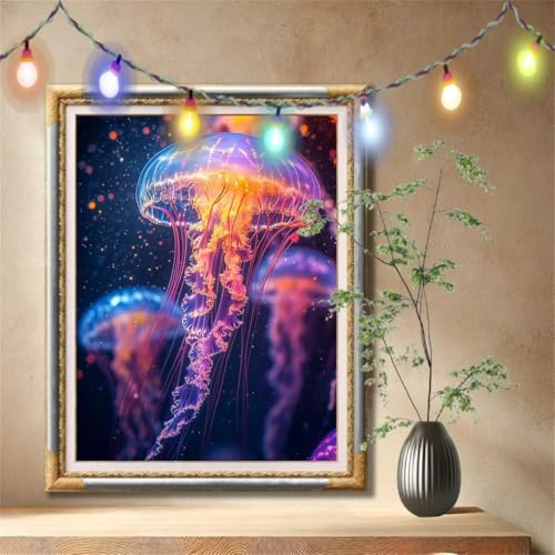 Diamant Painting Bilder für Erwachsene,5D DIY Diamond Painting Kinder,Meer,Qualle Full Drill Cross Stickerei Malerei Kits Nach Zahlen für Wohnzimmer,Wanddeko,Zuhause Dekor Geschenke 40x50cm 57F-1543 Diamant Painting Bilder für Erwachsene,5D DIY Diamond Painting Kinder,Meer,Qualle Full Drill Cross Stickerei Malerei Kits Nach Zahlen für Wohnzimmer,Wanddeko,Zuhause Dekor Geschenke 40x50cm 57F-1543 von LeiDong