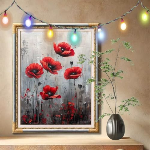 Diamant Painting Bilder für Erwachsene,5D DIY Diamond Painting Kinder,Mohn,Blume Full Drill Cross Stickerei Malerei Kits Nach Zahlen für Wohnzimmer,Wanddeko,Zuhause Dekor Geschenke 90x120cm 59N-548 Diamant Painting Bilder für Erwachsene,5D DIY Diamond Painting Kinder,Mohn,Blume Full Drill Cross Stickerei Malerei Kits Nach Zahlen für Wohnzimmer,Wanddeko,Zuhause Dekor Geschenke 90x120cm 59N-548 von LeiDong