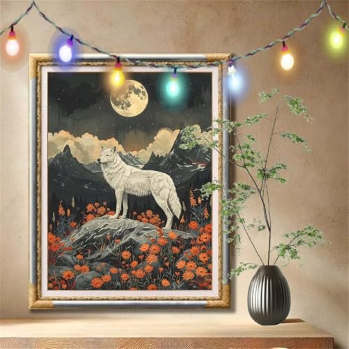 Diamant Painting Bilder für Erwachsene,5D DIY Diamond Painting Kinder,Mond,Wolf Full Drill Cross Stickerei Malerei Kits Nach Zahlen für Wohnzimmer,Wanddeko,Zuhause Dekor Geschenke 100x133cm 59N-1189 Diamant Painting Bilder für Erwachsene,5D DIY Diamond Painting Kinder,Mond,Wolf Full Drill Cross Stickerei Malerei Kits Nach Zahlen für Wohnzimmer,Wanddeko,Zuhause Dekor Geschenke 100x133cm 59N-1189 von LeiDong