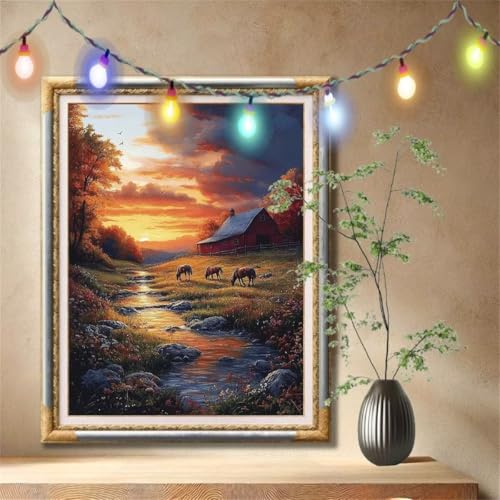 Diamant Painting Bilder für Erwachsene,5D DIY Diamond Painting Kinder,Pferd,Bach Full Drill Cross Stickerei Malerei Kits Nach Zahlen für Wohnzimmer,Wanddeko,Zuhause Dekor Geschenke 120x160cm 57F-2350 Diamant Painting Bilder für Erwachsene,5D DIY Diamond Painting Kinder,Pferd,Bach Full Drill Cross Stickerei Malerei Kits Nach Zahlen für Wohnzimmer,Wanddeko,Zuhause Dekor Geschenke 120x160cm 57F-2350 von LeiDong