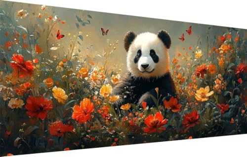 Diamant Painting Bilder für Erwachsene,5D DIY Diamond Painting Kinder,Schmetterling,Panda Full Drill Cross Stickerei Malerei Kits Malen Nach Zahlen für Wohnzimmer,Zuhause Dekor (80x160cm) 55F-2682 von LeiDong