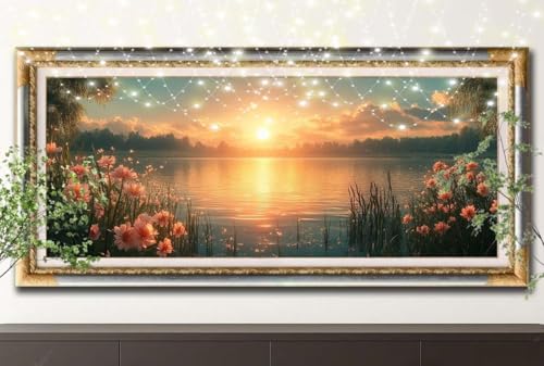 Diamant Painting Bilder für Erwachsene,5D DIY Diamond Painting Kinder,Sonnenuntergang,Wildblume Full Drill Cross Stickerei Malerei Kits Malen Nach Zahlen für Wanddeko,Zuhause Dekor 70x140cm 55F-13300 Diamant Painting Bilder für Erwachsene,5D DIY Diamond Painting Kinder,Sonnenuntergang,Wildblume Full Drill Cross Stickerei Malerei Kits Malen Nach Zahlen für Wanddeko,Zuhause Dekor 70x140cm 55F-13300 von LeiDong
