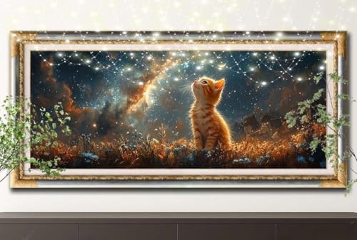 Diamant Painting Bilder für Erwachsene,5D DIY Diamond Painting Kinder,Sternenhimmel,Orange Katze Full Drill Cross Stickerei Malerei Kits Malen Nach Zahlen für Wanddeko,Zuhause Dekor 60x180cm 55F-13959 Diamant Painting Bilder für Erwachsene,5D DIY Diamond Painting Kinder,Sternenhimmel,Orange Katze Full Drill Cross Stickerei Malerei Kits Malen Nach Zahlen für Wanddeko,Zuhause Dekor 60x180cm 55F-13959 von LeiDong