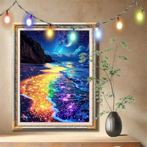 Diamant Painting Bilder für Erwachsene,5D DIY Diamond Painting Kinder,Sternenhimmel,Strand Full Drill Cross Stickerei Malerei Kits Nach Zahlen für Wanddeko,Zuhause Dekor Geschenke 50x70cm 57F-4144 Diamant Painting Bilder für Erwachsene,5D DIY Diamond Painting Kinder,Sternenhimmel,Strand Full Drill Cross Stickerei Malerei Kits Nach Zahlen für Wanddeko,Zuhause Dekor Geschenke 50x70cm 57F-4144 von LeiDong