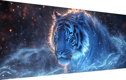 Diamant Painting Bilder für Erwachsene,5D DIY Diamond Painting Kinder,Tier,Tiger Full Drill Cross Stickerei Malerei Kits Malen Nach Zahlen für Wohnzimmer,Wanddeko,Zuhause Dekor (40x120cm) 55F-8495 von LeiDong