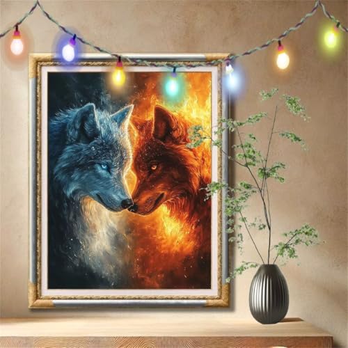 Diamant Painting Bilder für Erwachsene,5D DIY Diamond Painting Kinder,Tier,Wolf Full Drill Cross Stickerei Malerei Kits Nach Zahlen für Wohnzimmer,Wanddeko,Zuhause Dekor Geschenke 50x70cm 57F-5384 Diamant Painting Bilder für Erwachsene,5D DIY Diamond Painting Kinder,Tier,Wolf Full Drill Cross Stickerei Malerei Kits Nach Zahlen für Wohnzimmer,Wanddeko,Zuhause Dekor Geschenke 50x70cm 57F-5384 von LeiDong