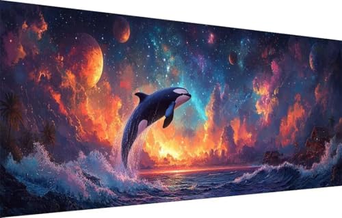 Diamant Painting Bilder für Erwachsene,5D DIY Diamond Painting Kinder,Wal,Sternenhimmel Full Drill Cross Stickerei Malerei Kits Malen Nach Zahlen für Wohnzimmer,Zuhause Dekor (100x200cm) 55F-3104 von LeiDong