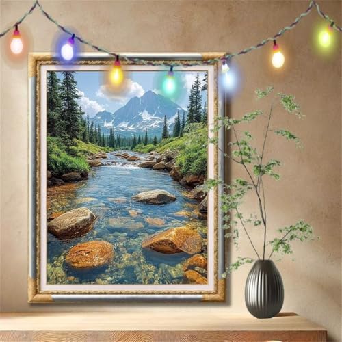 Diamant Painting Bilder für Erwachsene,5D DIY Diamond Painting Kinder,Wald,Bach Full Drill Cross Stickerei Malerei Kits Nach Zahlen für Wohnzimmer,Wanddeko,Zuhause Dekor Geschenke 90x120cm 57F-3268 Diamant Painting Bilder für Erwachsene,5D DIY Diamond Painting Kinder,Wald,Bach Full Drill Cross Stickerei Malerei Kits Nach Zahlen für Wohnzimmer,Wanddeko,Zuhause Dekor Geschenke 90x120cm 57F-3268 von LeiDong