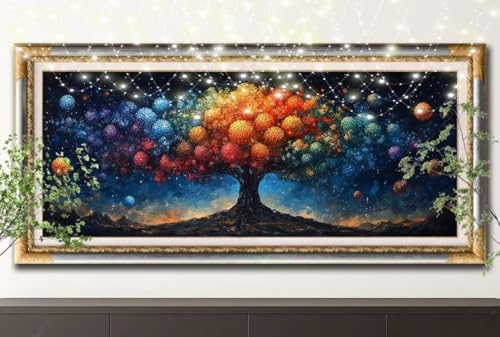 Diamant Painting Bilder für Erwachsene,5D DIY Diamond Painting Kinder,Weisheitsbaum,Landschaft Full Drill Cross Stickerei Malerei Kits Malen Nach Zahlen für Wanddeko,Zuhause Dekor (40x80cm) 55F-14914 von LeiDong