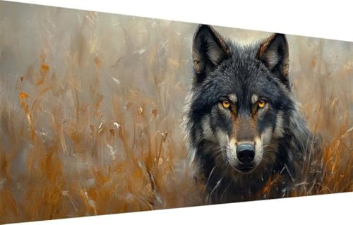 Diamant Painting Bilder für Erwachsene,5D DIY Diamond Painting Kinder,Wolf,Tier Full Drill Cross Stickerei Malerei Kits Malen Nach Zahlen für Wohnzimmer,Wanddeko,Zuhause Dekor (100x200cm) 55F-3464 von LeiDong
