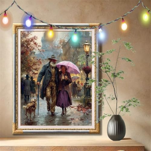Diamond Painting Erwachsene,5D Alter Mann,Landschaft Diamant Painting Bilder für Kinder,DIY Diamant Kristall Strass Mosaik Kreuzstich Bastelset für Schlafzimmer Dekor und Geschenke 120x160cm 59N-450 von LeiDong