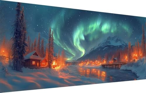 Diamond Painting Erwachsene,5D Aurora,Kleine Brücke Diamant Painting Bilder für Kinder,DIY Diamant Kristall Strass Mosaik Kreuzstich Bastelset für Schlafzimmer Zuhause Dekor (50x100cm) 55F-2886 von LeiDong