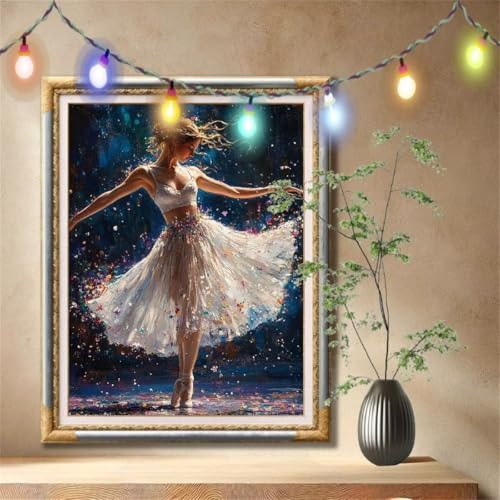 Diamond Painting Erwachsene,5D Ballett,Mädchen Diamant Painting Bilder für Kinder, DIY Diamant Kristall Strass Mosaik Kreuzstich Bastelset für Zuhause Dekor und Geburtstag Geschenke (40x50cm) 57F-3 von LeiDong