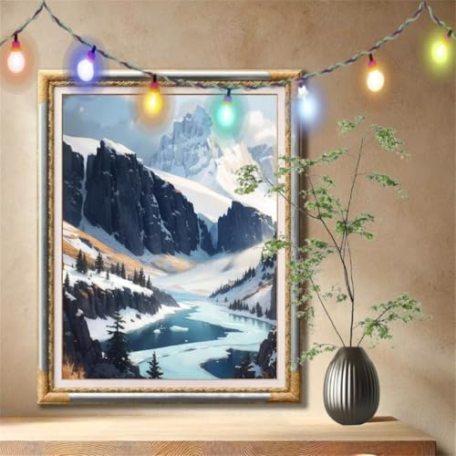 Diamond Painting Erwachsene,5D Berg,Landschaft Diamant Painting Bilder für Kinder, DIY Diamant Kristall Strass Mosaik Kreuzstich Bastelset für Schlafzimmer Dekor und Geschenke (120x160cm) 59N-50 von LeiDong