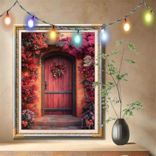 Diamond Painting Erwachsene,5D Blume,Tür Diamant Painting Bilder für Kinder, DIY Diamant Kristall Strass Mosaik Kreuzstich Bastelset für Zuhause Dekor und Geburtstag Geschenke (80x107cm) 57F-1767 von LeiDong