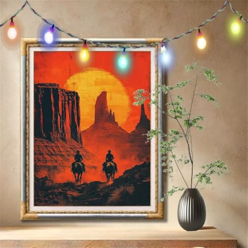 Diamond Painting Erwachsene,5D Cowboy,Sonnenuntergang Diamant Painting Bilder für Kinder,DIY Diamant Kristall Strass Mosaik Kreuzstich Bastelset für Schlafzimmer Dekor und Geburtstag 50x70cm 57F-2564 Diamond Painting Erwachsene,5D Cowboy,Sonnenuntergang Diamant Painting Bilder für Kinder,DIY Diamant Kristall Strass Mosaik Kreuzstich Bastelset für Schlafzimmer Dekor und Geburtstag 50x70cm 57F-2564 von LeiDong