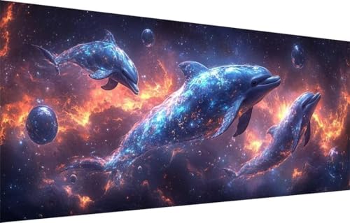 Diamond Painting Erwachsene,5D Delfin,Sternenhimmel Diamant Painting Bilder für Kinder,DIY Diamant Kristall Strass Mosaik Kreuzstich Bastelset für Schlafzimmer Zuhause Dekor (100x250cm) 55F-2295 von LeiDong