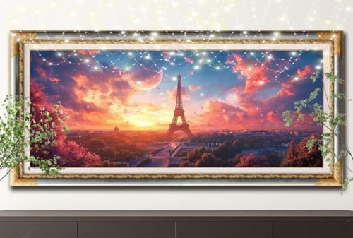 Diamond Painting Erwachsene,5D Eisenturm,Heißluftballon Diamant Painting Bilder für Kinder,DIY Diamant Kristall Strass Mosaik Kreuzstich Bastelset für Schlafzimmer Zuhause Dekor (100x200cm) 55F-12914 von LeiDong