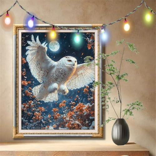 Diamond Painting Erwachsene,5D Eule,Blume Diamant Painting Bilder für Kinder, DIY Diamant Kristall Strass Mosaik Kreuzstich Bastelset für Zuhause Dekor und Geburtstag Geschenke (120x160cm) 57F-7370 von LeiDong