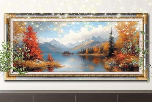 Diamond Painting Erwachsene,5D Fluss,Berg Diamant Painting Bilder für Kinder,DIY Diamant Kristall Strass Mosaik Kreuzstich Bastelset für Zuhause Dekor und Geburtstag Geschenke (100x200cm) 55F-13574 von LeiDong