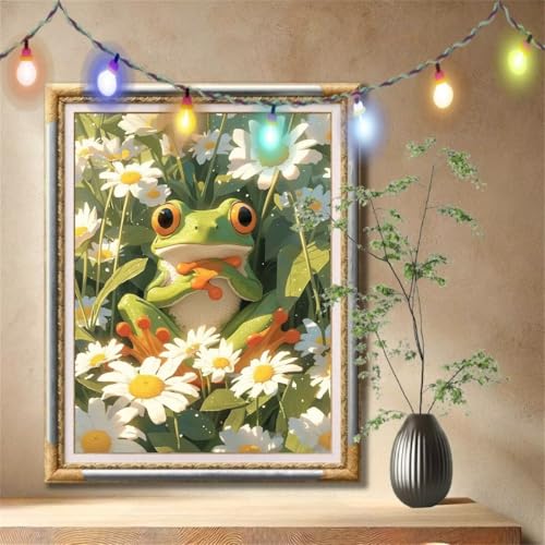 Diamond Painting Erwachsene,5D Frosch,Landschaft Diamant Painting Bilder für Kinder, DIY Diamant Kristall Strass Mosaik Kreuzstich Bastelset für Schlafzimmer Dekor und Geburtstag 90x120cm 57F-2808 von LeiDong
