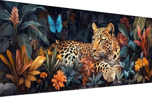 Diamond Painting Erwachsene,5D Gepard,Schmetterling Diamant Painting Bilder für Kinder,DIY Diamant Kristall Strass Mosaik Kreuzstich Bastelset für Schlafzimmer Zuhause Dekor (100x200cm) 55F-3674 von LeiDong