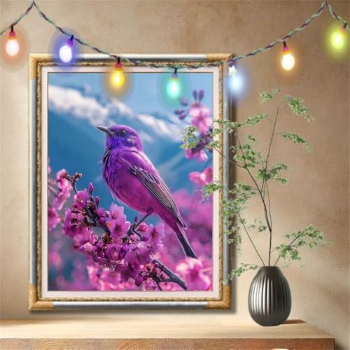 Diamond Painting Erwachsene,5D Kirschblüte,Vogel Diamant Painting Bilder für Kinder,DIY Diamant Kristall Strass Mosaik Kreuzstich Bastelset für Schlafzimmer Dekor und Geschenke (100x133cm) 59N-1169 von LeiDong