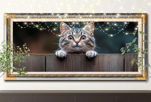 Diamond Painting Erwachsene,5D Kleine Katze,Landschaft Diamant Painting Bilder für Kinder,DIY Diamant Kristall Strass Mosaik Kreuzstich Bastelset für Schlafzimmer Zuhause Dekor (100x200cm) 55F-13694 von LeiDong