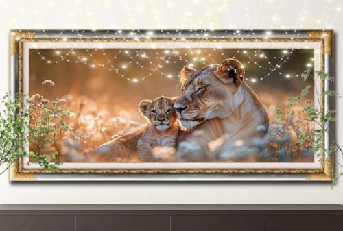 Diamond Painting Erwachsene,5D Kleiner Löwe,Landschaft Diamant Painting Bilder für Kinder,DIY Diamant Kristall Strass Mosaik Kreuzstich Bastelset für Schlafzimmer Zuhause Dekor (60x180cm) 55F-13809 von LeiDong