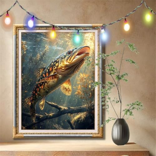 Diamond Painting Erwachsene,5D Lachs,Landschaft Diamant Painting Bilder für Kinder, DIY Diamant Kristall Strass Mosaik Kreuzstich Bastelset für Schlafzimmer Dekor und Geburtstag (30x40cm) 57F-1402 von LeiDong