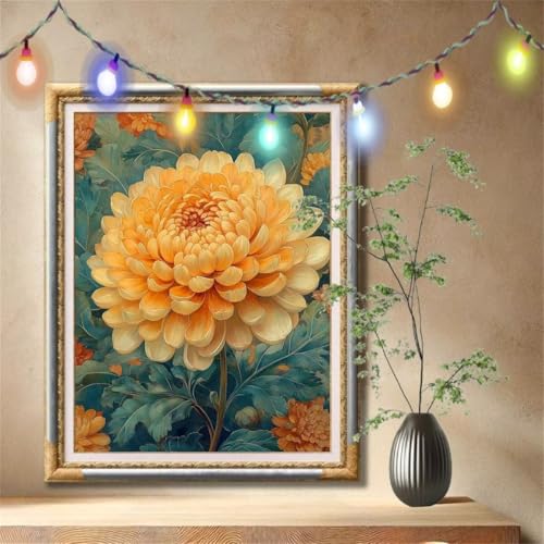 Diamond Painting Erwachsene,5D Landschaft,Chrysantheme Diamant Painting Bilder für Kinder, DIY Diamant Kristall Strass Mosaik Kreuzstich Bastelset für Schlafzimmer Zuhause Dekor (100x133cm) 57F-849 von LeiDong