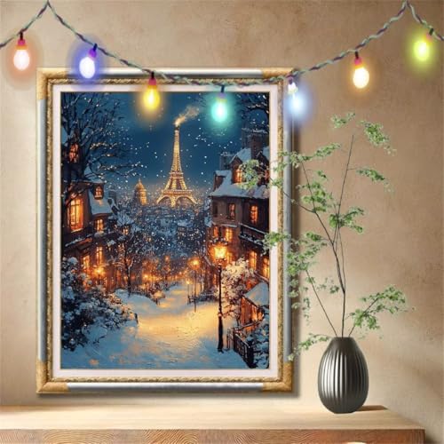 Diamond Painting Erwachsene,5D Landschaft,Paris Diamant Painting Bilder für Kinder,DIY Diamant Kristall Strass Mosaik Kreuzstich Bastelset für Zuhause Dekor und Geburtstag Geschenke 40x50cm 57F-603 von LeiDong