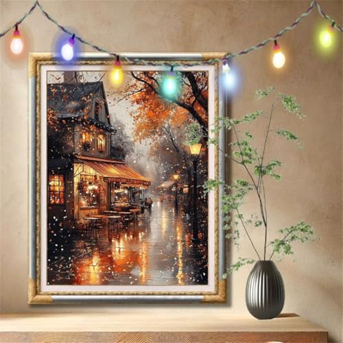 Diamond Painting Erwachsene,5D Landschaft,Straße Diamant Painting Bilder für Kinder, DIY Diamant Kristall Strass Mosaik Kreuzstich Bastelset für Schlafzimmer Dekor und Geburtstag (30x40cm) 57F-802 von LeiDong