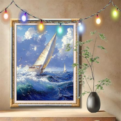 Diamond Painting Erwachsene,5D Meer,Segelboot Diamant Painting Bilder für Kinder, DIY Diamant Kristall Strass Mosaik Kreuzstich Bastelset für Zuhause Dekor und Geburtstag Geschenke 60x80cm 57F-5205 Diamond Painting Erwachsene,5D Meer,Segelboot Diamant Painting Bilder für Kinder, DIY Diamant Kristall Strass Mosaik Kreuzstich Bastelset für Zuhause Dekor und Geburtstag Geschenke 60x80cm 57F-5205 von LeiDong