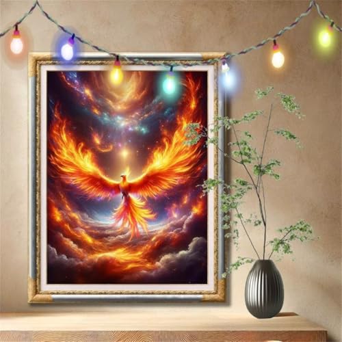 Diamond Painting Erwachsene,5D Phönix,Tiere Diamant Painting Bilder für Kinder, DIY Diamant Kristall Strass Mosaik Kreuzstich Bastelset für Zuhause Dekor und Geburtstag Geschenke (70x90cm) 57F-1286 von LeiDong