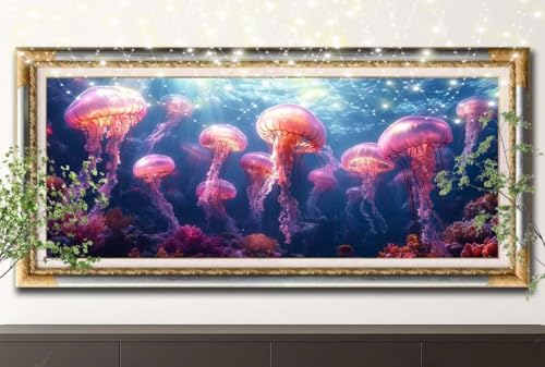 Diamond Painting Erwachsene,5D Qualle,Landschaft Diamant Painting Bilder für Kinder,DIY Diamant Kristall Strass Mosaik Kreuzstich Bastelset für Schlafzimmer Zuhause Dekor (100x200cm) 55F-12794 von LeiDong