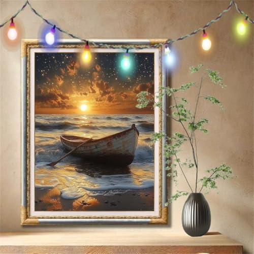 Diamond Painting Erwachsene,5D Sonnenuntergang,Boot Diamant Painting Bilder für Kinder,DIY Diamant Kristall Strass Mosaik Kreuzstich Bastelset für Schlafzimmer Dekor und Geburtstag 100x133cm 57F-3569 Diamond Painting Erwachsene,5D Sonnenuntergang,Boot Diamant Painting Bilder für Kinder,DIY Diamant Kristall Strass Mosaik Kreuzstich Bastelset für Schlafzimmer Dekor und Geburtstag 100x133cm 57F-3569 von LeiDong