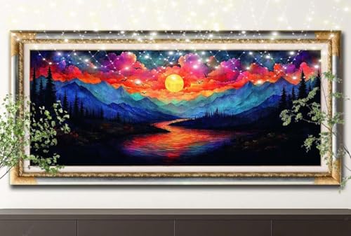Diamond Painting Erwachsene,5D Sonnenuntergang,Sonne,Fluss Diamant Painting Bilder für Kinder,DIY Diamant Kristall Strass Mosaik Kreuzstich Bastelset für Schlafzimmer Zuhause Dekor 80x220cm 55F-13153 Diamond Painting Erwachsene,5D Sonnenuntergang,Sonne,Fluss Diamant Painting Bilder für Kinder,DIY Diamant Kristall Strass Mosaik Kreuzstich Bastelset für Schlafzimmer Zuhause Dekor 80x220cm 55F-13153 von LeiDong
