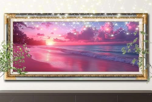 Diamond Painting Erwachsene,5D Sonnenuntergang Wellen Diamant Painting Bilder für Kinder,DIY Diamant Kristall Strass Mosaik Kreuzstich Bastelset für Schlafzimmer Zuhause Dekor (40x80cm) 55F-13084 von LeiDong