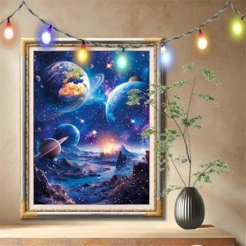 Diamond Painting Erwachsene,5D Sternenhimmel,Erde Diamant Painting Bilder für Kinder,DIY Diamant Kristall Strass Mosaik Kreuzstich Bastelset für Schlafzimmer Dekor und Geschenke (120x160cm) 59N-850 von LeiDong
