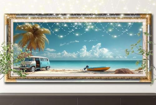 Diamond Painting Erwachsene,5D Strand,Auto Diamant Painting Bilder für Kinder,DIY Diamant Kristall Strass Mosaik Kreuzstich Bastelset für Zuhause Dekor und Geburtstag Geschenke (100x200cm) 55F-12194 von LeiDong