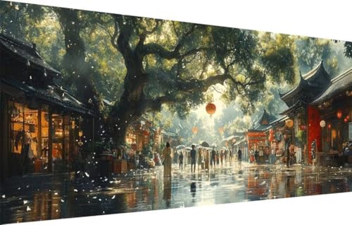 Diamond Painting Erwachsene,5D Straße,Baum Diamant Painting Bilder für Kinder,DIY Diamant Kristall Strass Mosaik Kreuzstich Bastelset für Zuhause Dekor und Geburtstag Geschenke (100x250cm) 55F-3015 von LeiDong