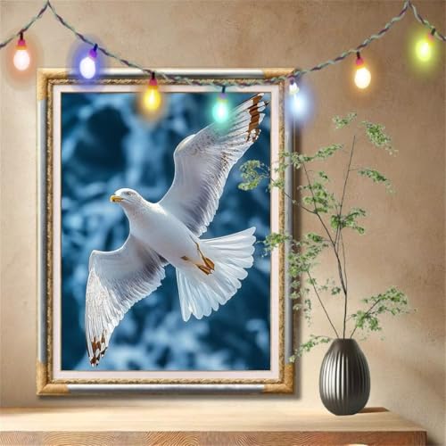 Diamond Painting Erwachsene,5D Tier,Möwe Diamant Painting Bilder für Kinder, DIY Diamant Kristall Strass Mosaik Kreuzstich Bastelset für Zuhause Dekor und Geburtstag Geschenke (30x40cm) 57F-362 von LeiDong