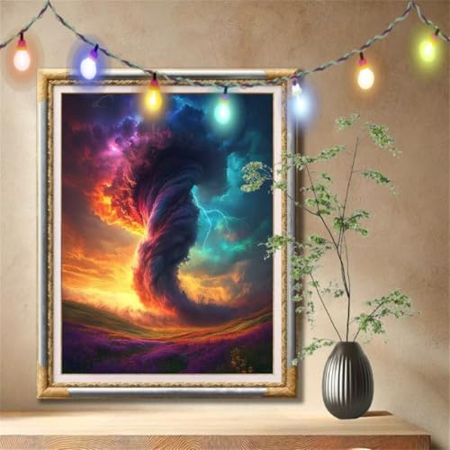 Diamond Painting Erwachsene,5D Tornado,Landschaft Diamant Painting Bilder für Kinder, DIY Diamant Kristall Strass Mosaik Kreuzstich Bastelset für Schlafzimmer Dekor und Geburtstag 90x120cm 57F-7288 Diamond Painting Erwachsene,5D Tornado,Landschaft Diamant Painting Bilder für Kinder, DIY Diamant Kristall Strass Mosaik Kreuzstich Bastelset für Schlafzimmer Dekor und Geburtstag 90x120cm 57F-7288 von LeiDong
