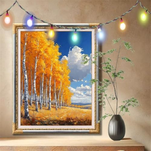 Diamond Painting Erwachsene,5D Wald,Landschaft Diamant Painting Bilder für Kinder, DIY Diamant Kristall Strass Mosaik Kreuzstich Bastelset für Schlafzimmer Dekor und Geburtstag (80x107cm) 57F-3207 von LeiDong