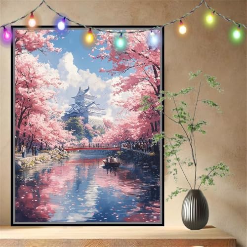 Kleine Brücke,Kirschblüte Malen nach Zahlen für Erwachsene Anfänger,DIY Paint by Numbers Acrylpigment Ölgemälde Kunsthandwerk Kit,Bastelset Malen Nach Zahlen Kinder für Home Décor 60x80cm 54N-4185 Kleine Brücke,Kirschblüte Malen nach Zahlen für Erwachsene Anfänger,DIY Paint by Numbers Acrylpigment Ölgemälde Kunsthandwerk Kit,Bastelset Malen Nach Zahlen Kinder für Home Décor 60x80cm 54N-4185 von LeiDong