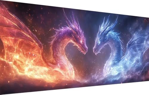 LeiDong Diamant Painting Bilder für Erwachsene,5D DIY Diamond Painting Kinder,Drache,Tier Full Drill Cross Stickerei Malerei Kits Malen Nach Zahlen für Wohnzimmer,Zuhause Dekor (100x200cm) 55F-3704 von LeiDong