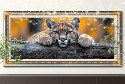 LeiDong Diamant Painting Bilder für Erwachsene,5D DIY Diamond Painting Kinder,Luchs,Tier Full Drill Cross Stickerei Malerei Kits Malen Nach Zahlen für Wohnzimmer,Zuhause Dekor (100x200cm) 55F-12464 von LeiDong
