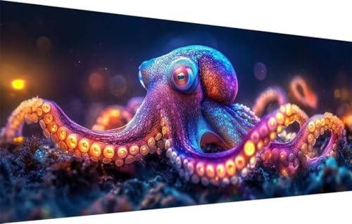 LeiDong Diamant Painting Bilder für Erwachsene,5D DIY Diamond Painting Kinder,Oktopus,Tier Full Drill Cross Stickerei Malerei Kits Malen Nach Zahlen für Wohnzimmer,Zuhause Dekor (70x200cm) 55F-7361 von LeiDong